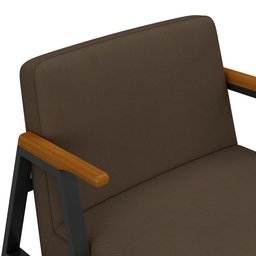 Poltrona Decorativa Coimbra Preto/cinamomo/marrom - Móveis Arapongas Preto Fosco/cin/suede Marrom - 4