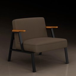 Poltrona Decorativa Coimbra Preto/cinamomo/marrom - Móveis Arapongas Preto Fosco/cin/suede Marrom - 3