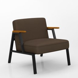 Poltrona Decorativa Coimbra Preto/cinamomo/marrom - Móveis Arapongas Preto Fosco/cin/suede Marrom - 1