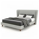 Ver imagem 4 de Cama Japonesa com Cabeceira Corea Queen Linho Cinza - Sallar Home