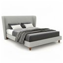 Ver imagem 2 de Cama Japonesa com Cabeceira Corea Queen Linho Cinza - Sallar Home