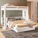 Ver imagem 2 de Beliche Luar 2 Portas 2 Gavetas com Escada Branco - Pnr Móveis