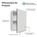 Ver imagem 3 de Armário Aéreo 50cm 1 Porta Branco/branco Veludo Lux Madesa