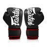 Luva Muay Thai Boxe Fairtex Microfibra Punho Alongado Black Red Tamanho 10 Oz - 3