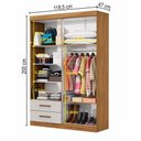 Ver imagem 4 de Guarda-roupa Solteiro Solo 4 Portas 2 Gavetas Cinamomo/off White - Pnr Móveis