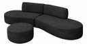 Ver imagem 5 de Sofá e Puff Orgânico Virginia 200cm Sala Bouclé: Preto