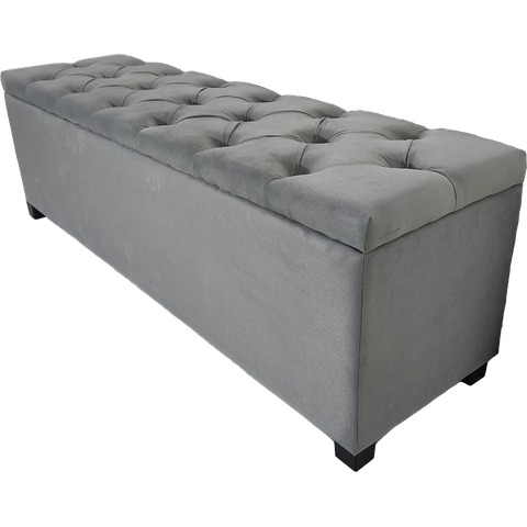 Baú Clássico Tamanho Queen 160x40x45cm Na Cor Cinza - Elegância Para Sua Casa