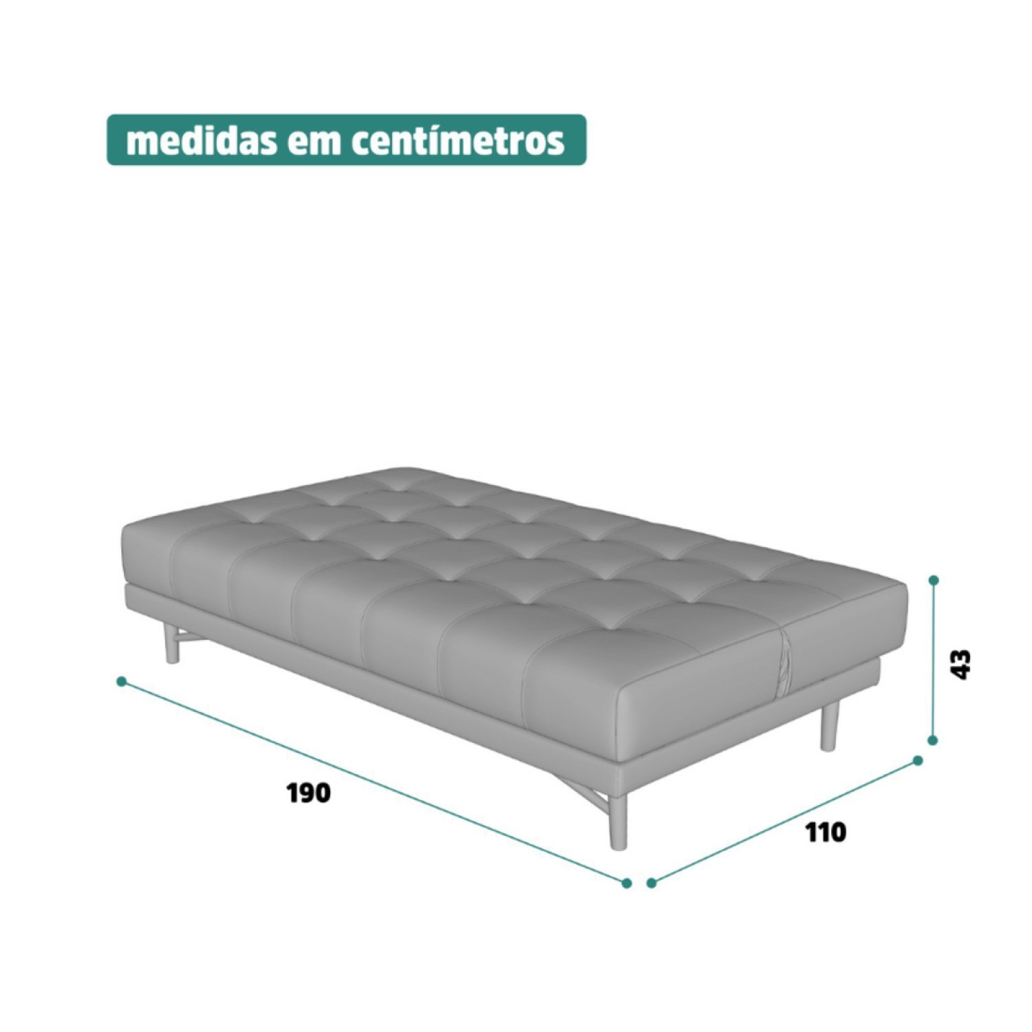 Sofá Cama 190cm Bossa Nova 104 - 3