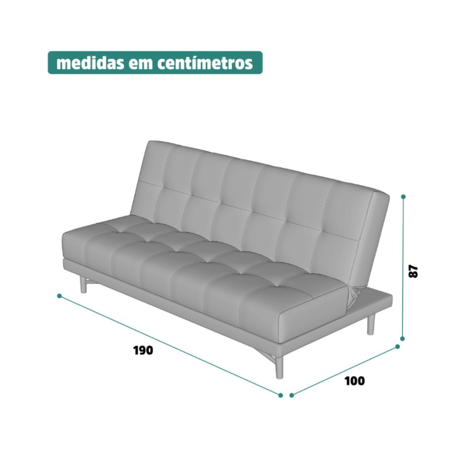 Sofá Cama 190cm Bossa Nova 104 - 2