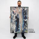 Ver imagem 2 de Quadro Decorativo em Canvas Abstrato Envelhecido TaColado Borda Infinita 120 x 80cm