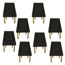 Ver imagem 1 de kit 08 Cadeiras Para Sala De Jantar Ana Pés Palito Suede Preto - D'Classe Decor
