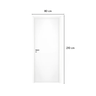 Kit Porta de Madeira Reversível com Batente 8cm Regulável e Fechadura 210x80cm Smart Pinhal Branco - 3