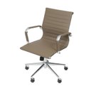 Ver imagem 2 de Kit 8 Cadeiras Escritório Diretor Esteirinha Rodízio Relax Corino 3301 Bege/Fendi