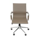 Ver imagem 4 de Kit 8 Cadeiras Escritório Diretor Esteirinha Rodízio Relax Corino 3301 Bege/Fendi