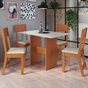Ver imagem 2 de Conjunto Sala de Jantar 1 Mesa Tampo MDF Retangular 4 Cadeiras Viena