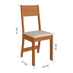 Conjunto Sala de Jantar 1 Mesa Tampo MDF Retangular 4 Cadeiras Viena - 6