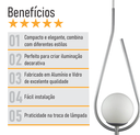 Ver imagem 6 de Lustre Pendente On Drop - Prata com Globo de Vidro Branco - 4126-15-br