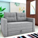Ver imagem 2 de Sofá Cama 2 Lugares Casal 1,50 Mts Bouclê Luma Matrix Cor:boucle Cinza