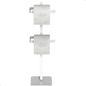 Porta Papel Higienico de Chão Duplo Suporte Branco Oslo