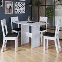Ver imagem 1 de Conjunto Sala de Jantar 1 Mesa 4 Cadeiras Viena Branco/Preto