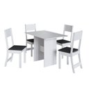 Ver imagem 3 de Conjunto Sala de Jantar 1 Mesa 4 Cadeiras Viena Branco/Preto