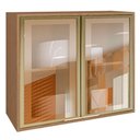 Ver imagem 1 de Armario Aereo Cozinha 2 Portas de Abrir 1 Prateleira 80cm Vitória Carvalho/vidro Reflecta - Móveis R