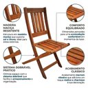 Ver imagem 6 de Conjunto 2 Cadeiras Dobráveis Externa em Madeira Maciça Asaprata Marrom