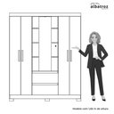 Ver imagem 5 de Roupeiro com Espelho Olímpia 4 Portas e 2 Gavetas - Cinamomo Sálvia - Albatroz