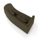 Ver imagem 6 de Sofá Curvo Decorativo Kimiko 317cm 3 Lugares Sala de Estar com Chaise Veludo Marrom G52 - Gran Belo