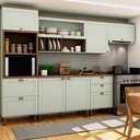 Ver imagem 1 de Cozinha Modulada Cristal 330cm Provençal Completa 100% Mdf Cor:verde Mint