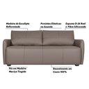 Ver imagem 3 de Sofá Decorativo Sala de Estar Lily 2 Lugares 180cm Couro Cimento - Gran Belo