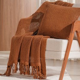 Manta Decorativa Atacama New 160x220cm Marrom Portabella - 1