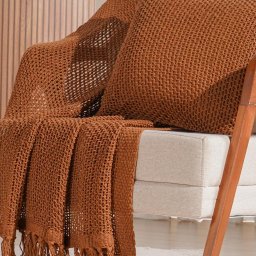 Manta Decorativa Atacama New 160x220cm Marrom Portabella - 6