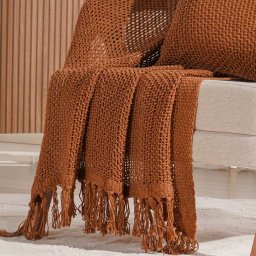 Manta Decorativa Atacama New 160x220cm Marrom Portabella - 5