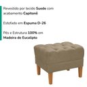 Ver imagem 5 de Puff Retro Capitone Pes Madeira Suede Capuccino Mpassos
