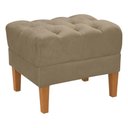 Ver imagem 1 de Puff Retro Capitone Pes Madeira Suede Capuccino Mpassos