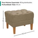 Ver imagem 3 de Puff Retro Capitone Pes Madeira Suede Capuccino Mpassos