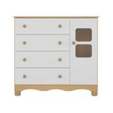 Ver imagem 7 de Cômoda Infantil 95cm 1 Porta com Vidro e 4 Gavetas Luna Multimóveis Mp4414 Madeirado/branco