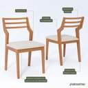 Ver imagem 3 de Conjunto Sala de Jantar Ficus 1,30 com 4 Cadeiras Damasco Madeira e Estilo Madeira/off White/linho