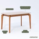 Ver imagem 5 de Conjunto Sala de Jantar Ficus 1,30 com 4 Cadeiras Damasco Madeira e Estilo Madeira/off White/linho