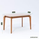Ver imagem 6 de Conjunto Sala de Jantar Ficus 1,30 com 4 Cadeiras Damasco Madeira e Estilo Madeira/off White/linho