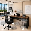 Ver imagem 7 de Conjunto Mesa de Escritório 1.60x60cm + Cadeira Ergonômica Reclinável Pistão Classe 4