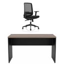 Ver imagem 2 de Conjunto Mesa de Escritório 1.60x60cm + Cadeira Ergonômica Reclinável Pistão Classe 4