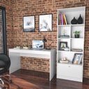 Ver imagem 1 de Kit 2 Peças com Escrivaninha e Estante Livreiro 6 Nichos 1 Porta B30