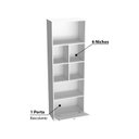 Ver imagem 7 de Conjunto 2 Peças com Escrivaninha e Estante Livreiro 6 Nichos 1 Porta B30 Branco