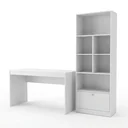 Ver mais imagens de Conjunto 2 Peças com Escrivaninha e Estante Livreiro 6 Nichos 1 Porta B30 Branco