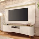 Ver imagem 2 de Painel Tv 80 Pol 200cm Arven e Rack Sala Yang Off White/champanhe H01 - Mpozenato