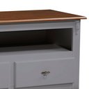 Ver imagem 4 de Rack para Sala com Pés Luis Xv 2 Gavetas e Nicho 60502 Linz Móveis - Cinza/imbuia Glazer