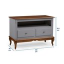 Ver imagem 5 de Rack para Sala com Pés Luis Xv 2 Gavetas e Nicho 60502 Linz Móveis - Cinza/imbuia Glazer