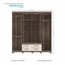 Ver imagem 5 de Guarda Roupa Casal com Espelho 8 Portas 4 Gavetas Nápoles 8.4 Santos Andirá